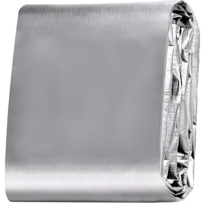 Immagine prodotto di Telo di copertura impermeabile, stabilizzato contro i raggi UV, resistente allo strappo, dimensioni 8x8 metri, colore argento