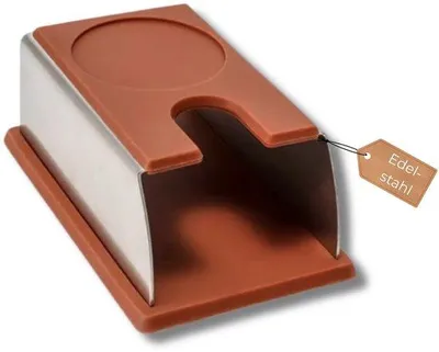 Immagine prodotto di Stazione di pressatura in acciaio inossidabile e silicone per accessori da barista