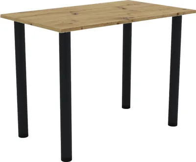 Image de AKKE Artisan table en chêne avec pieds noirs LxlxH : 90x60x74 cm