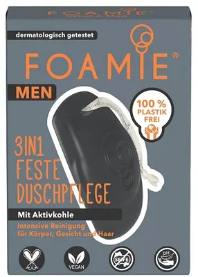 Produktbild von FOAMIE MEN 3in1 FESTE DUSCHPFLEGE Aktivkohle (90 g)