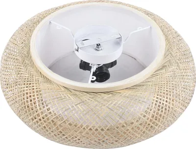 Obrázek produktu pro Stropní svítidlo, ručně tkaný bambusový design, teplé osvětlení, béžová barva