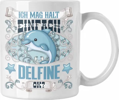 Produktbild von Trendation - Delfine Tasse Geschenk Delfinliebhaber Geschenkidee Spruch Mädchen (Weiß)