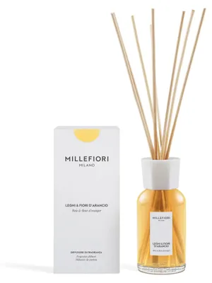 Imagen del producto de Difusor de ambiente Millefiori Milano, colección Legni & Fiori d'Arancio, con varillas (77DDFA)
