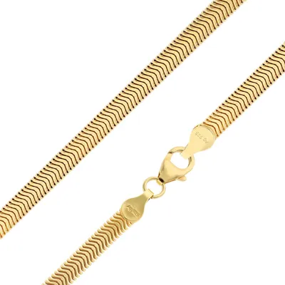 trendor 28120 Damen-Halskette 925 Silber Vergoldet Ovale Schlangenkette 4,2 mm 1