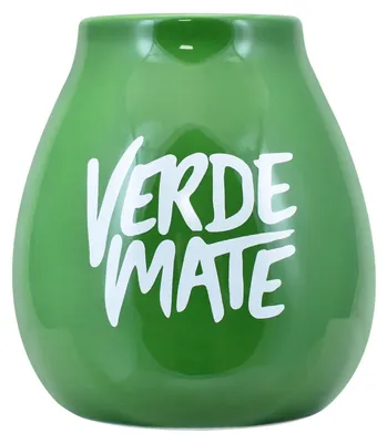 Produktbild von Cebador - Mate Tee Becher Grün 350ml - Yerba Mate Kalebasse - Klassisches Design - Hochwertig - Glasierte Keramik - Hitzebeständig