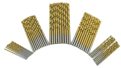 Mini-Bohrerset 50-tlg., HSS-Titan, 1–3 mm