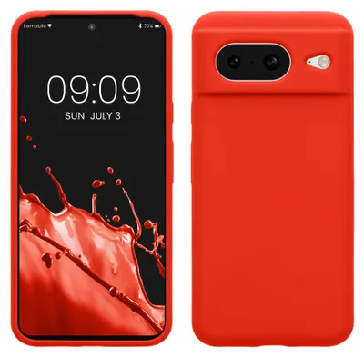 Produktbild von kwmobile Handyhülle für Google Pixel 8 Hülle, für Pixel 8 Case - Hülle Silikon - kabelloses Laden - Mandarin Orange