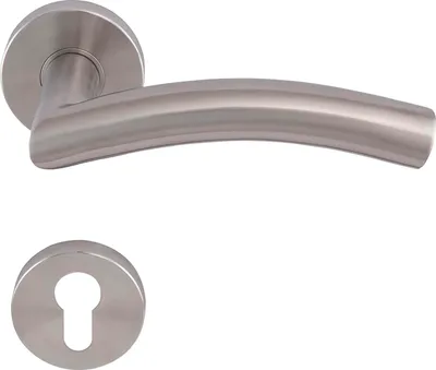 Produktbild von SOLIDO Drückergarnitur OSLO - auf Rosette PZ, 38 - 45, Edelstahl matt