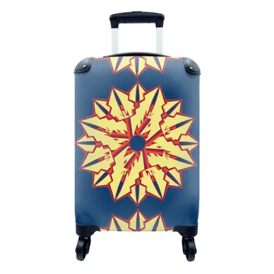 Produktbild von MuchoWow® Koffer Handgepäck Trolley Rollkoffer Kleine Reisekoffer mit 4 Rollen - Sterne - Muster - Abstrakt - Cabin Size < 55x40x23 cm & 55x40x20 cm - Fotokoffer - Kabinenkoffer - Boardgepäck - Reise-Box - Reisekoffer - Reisegepäck - Koffer mit Bild - Trolley für Kinder