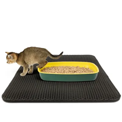 Produktbild von Katzenstreumatte Charly Doppelschichtiges Waben-Design 61 x 38 cm Anthrazit