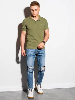 Obrázok produktu pre Ombre Clothing Pánske basic polo triko Douglas olivová M