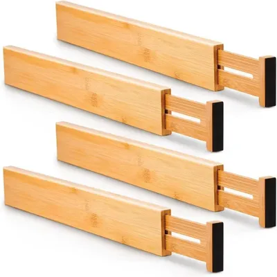 Productafbeelding van Ladeverdelers - Ladeorganizers - Set van 4 - Bamboe - Herbruikbaar
