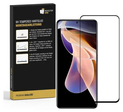 Produktbild von 1x 9H Hartglas für Xiaomi Redmi Note 11 Pro Plus FULL COVER Schutzglas Schutzfolie Panzerfolie Displayschutz KLAR Panzerglas Echtes Tempered Displayglas