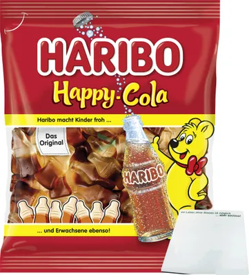 Produktbild von Haribo Happy Cola (175g Packung) + usy Block