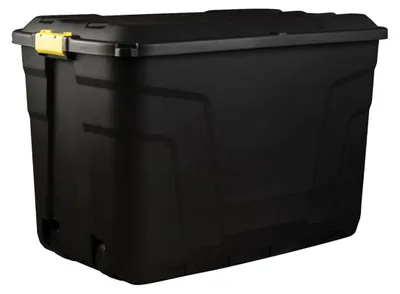 Image de Grande boîte de rangement en plastique avec couvercle, 190 litres