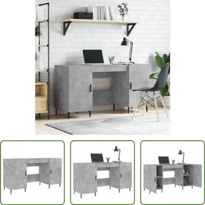 Produktbild von The Living Store Schreibtisch Betongrau 140x50x75 cm Holzwerkstoff