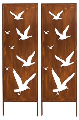 Produktbild von Sichtschutz Metall 2x - 160 cm x 50 cm - Edelrost - Rostoptik Sichtschutz für Garten - Sichtschutzelement - Sichtschutzwand - Gartendekoration Zaun Spare ganz einfach 5 €