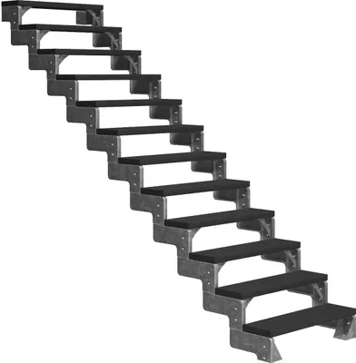 Produktbild von Dolle Außentreppe Gardentop 252-308cm Geschosshöhe mit Trimax anthrazit 14 Stufen 100cm breit ohne Geländer