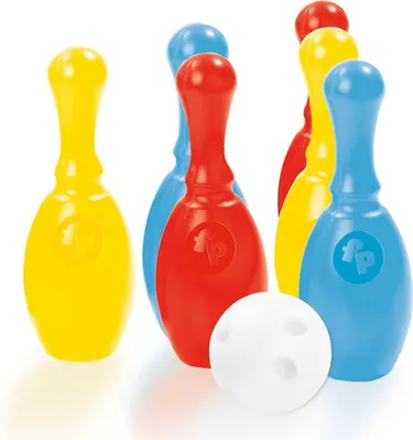 Produktbild von Dolu Fisher Price Kegelspiel für Kinder ab 2 Jahren – 6 Kegel, 1 Kugel, 33,5 x 45 x 22,5 cm