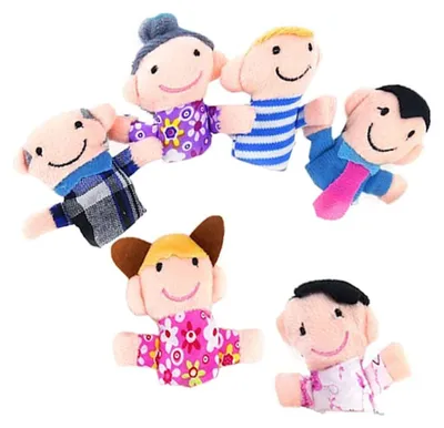 Produktbild von Baby Fingerpuppen-Set zum Spielen und Lernen, Modell:6tlg. Familie