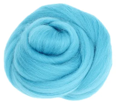 Produktbild von Filzwolle 20g feiner Kammzug Schafwolle (Merino) 21mic Helltürkis-20g