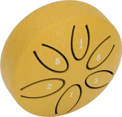 Produktbild von Zungentrommel 3 Zoll 6 Tone Stahl mit 1 Stück Drumstick Mini Handpan für Musikinstrument Gold