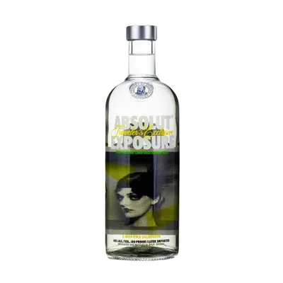 Produktbild von Absolut Vodka 1L Exposure 3 - Limited Edition 2013 – Künstlerischer Wodka mit Honigmelone & Zitronengras, Sammlerflasche mit Lydia Hearst Design