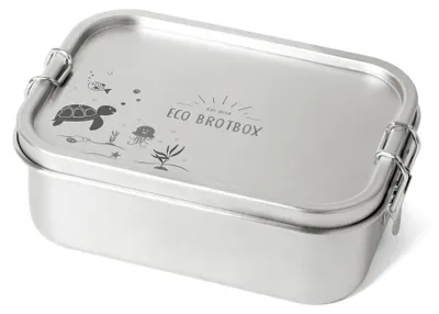 Edelstahl-Lunchbox 800 ml, Schildkröte, lekvrij, spülmaschinengeeignet