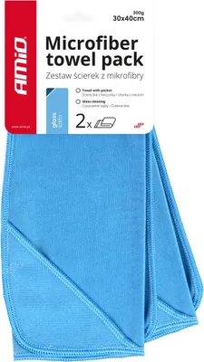 Obrázek produktu pro Hadříky z mikrovlákna na čištění zrcadla 30x40 cm sada 2 AMIO-03732