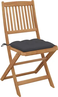 Produktbild von vidaXL Klappbare Gartenstühle 2 Stk. mit Kissen Massivholz Akazie