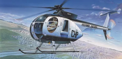 Zdjęcie produktu dla Zestaw modelarski Helikopter 12249 - HELIKOPTER POLICYJNY HUGHES 500D (1:48)