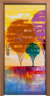 Produktbild von Türposter 90x200 cm Türaufkleber Türtapete Türfolie Klebefolie Zeitgenössische Kunst Baum Malerei