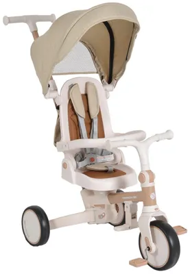 Produktbild von Byox Compacto Beige 4-in-1 Dreirad mit Schiebestange
