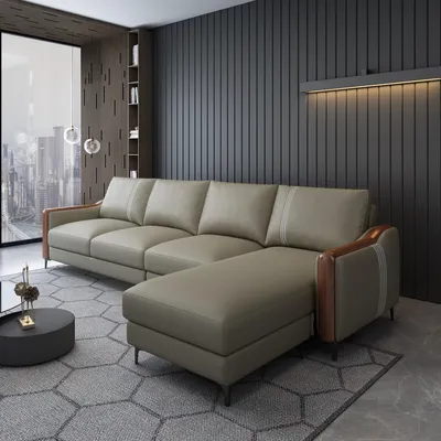 Produktbild von Sitz Ledersofa Couch Wohnlandschaft Garnitur Design Modern Sofas Ecksofa L-Form