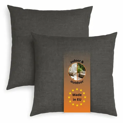 Productafbeelding van Set van 2 bankkussens, 40 x 40 cm, sierkussens, hoofdkussens, donkergrijs, sleepling