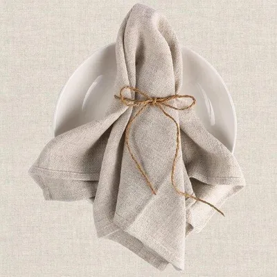 Produktbild von Famanu Servietten Beige - 12 Stück, 40 x 40 cm, wiederverwendbar