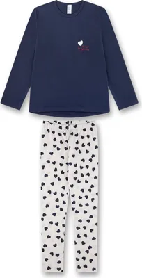 Produktbild von Sanetta Mädchen-Schlafanzug lang blau Herz 128