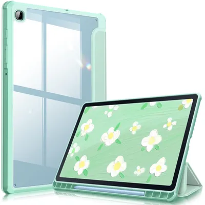 Produktbild von Fintie Hybrid Hülle für Samsung Galaxy Tab S6 Lite 10,4 Zoll 2024/2022/2020 Tablet - Stoßfeste Schutzhülle mit Transparent Hartschale und Stifthalter, Mint