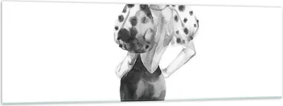 Produktbild von Bilder auf glas - Einteilig - Frau Aquarell Schwarz - 160x50cm - Glasbilder - Wandbilder - Bilder - zum Aufhängen bereit - Wanddekoration aus Glas - Glas Bilder - Wandbild auf Glas - GAB160x50-4805