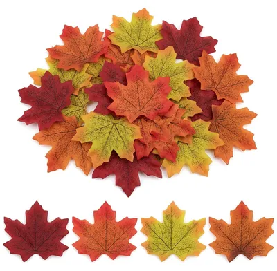 Produktbild von Künstliche Ahornblätter - Herbstblätter Dekoration - 200 Stück - 8 cm