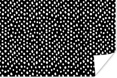 Produktbild von MuchoWow® Poster Schwarz - Weiß - Muster - Polka dots 180x120 cm - Fotoplakat