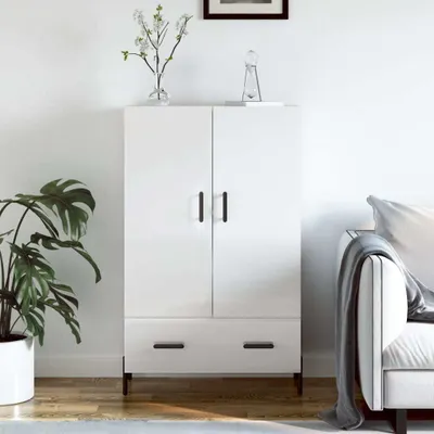Produktbild von The Living Store Highboard Hochglanz-Weiß 69,5x31x115 cm Holzwerkstoff