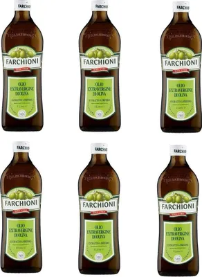 Produktbild von 6x Farchioni Classico Extra Native Olive Oil 1 Litre Olive Oil Olive Green + Italian Gourmet Polpa
