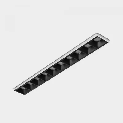 Image de KOHL LIGHTING NSES : luminaire encastré sans cadre, 270 x 35 mm, blanc-noir, 20 W, 45° D, CRI 90, 2700 K, non gradable