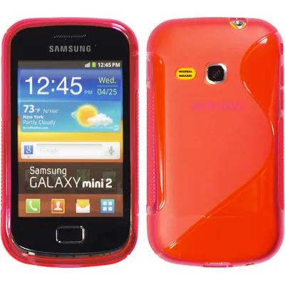 Produktbild von PhoneNatic Case kompatibel mit Samsung Galaxy Mini 2 - pink Silikon Hülle S-Style + 2 Schutzfolien