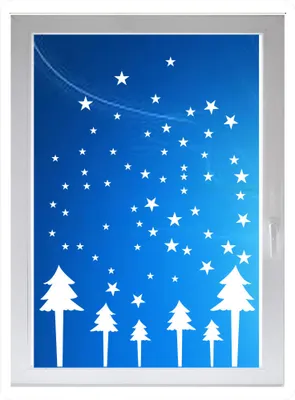 Produktbild von INDIGOS UG - Wohnzimmer Frohe Weihnachten - Farbe: weiss - 116x68 cm - Sichtschutzfolie - Fensterfolie - Glasdekorfolie - für die Küche, Wohnzimmer Frohe Weihnachten ans Fenster