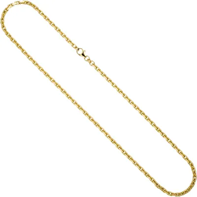 Produktbild von 3mm Ankerkette Kette Collier Halsschmuck aus 585 Gold Gelbgold diamantiert 50cm