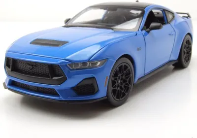 Produktbild von Welly 24123B Ford Mustang GT 2024 blau schwarz 1:25