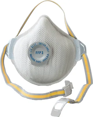 Produktbild von 5x Moldex 3405 Air Plus FFP3 R D Atemschutzmaske Mundschutz mit Ventil Maske, wiederverwendbar, inkl. Karton