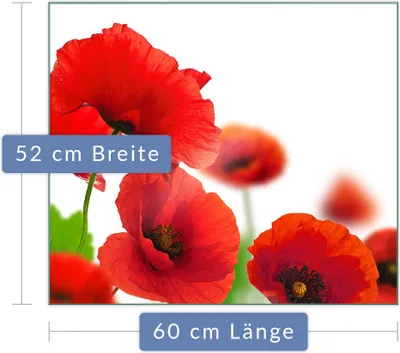 Produktbild von Herdabdeckplatte Abdeckung Glaskeramikkochfeld Abdeckplatte 1-Teilig 60x52 Rot Schutz Glas